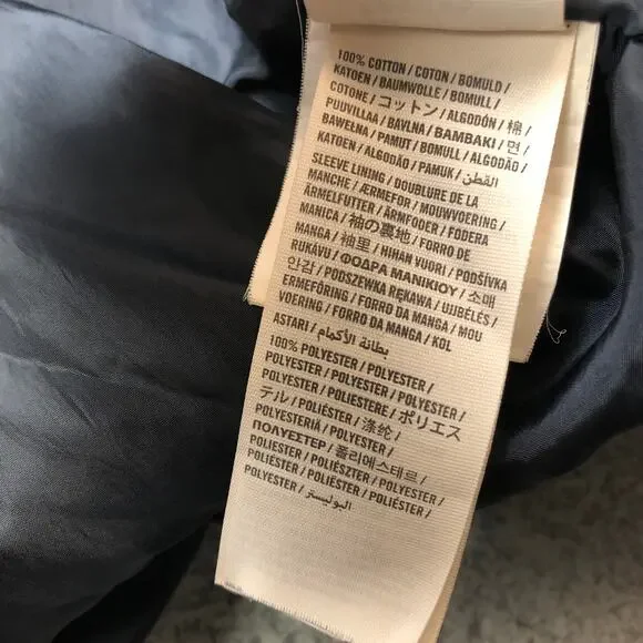 Abercrombie & Fitch Utility Military Heavy Jacket Womens Large Twill Zip Navy - Picture 6 of 11